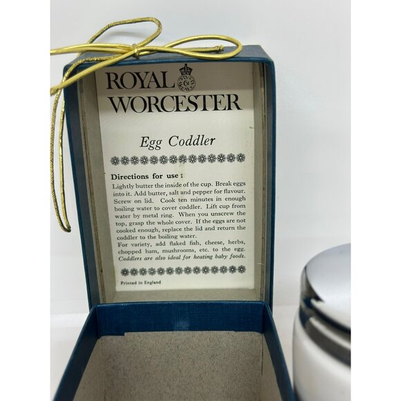 VTG Royal Worcester Egg Coddler Porcelain Floral Design Lid Original Box - Picture 6 of 6